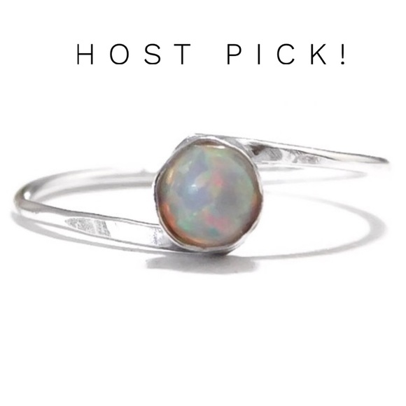 Moodtherapy Jewelry - 🎉HP🎉 925 Stering Silver 5MM White Fire Opal Gemstone Bypass Ring